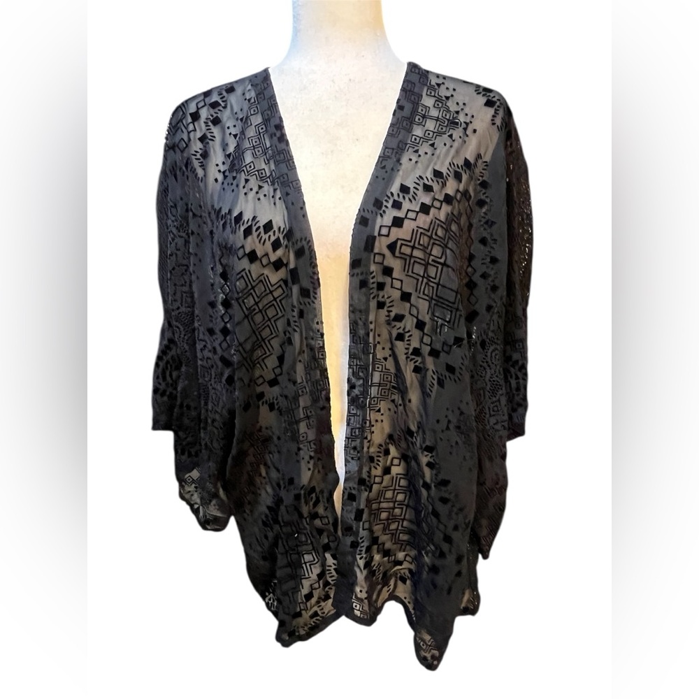 Hollister Black Lace Open Front Cardigan